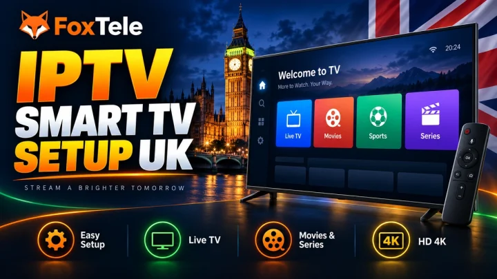Smart TV IPTV setup on a modern television